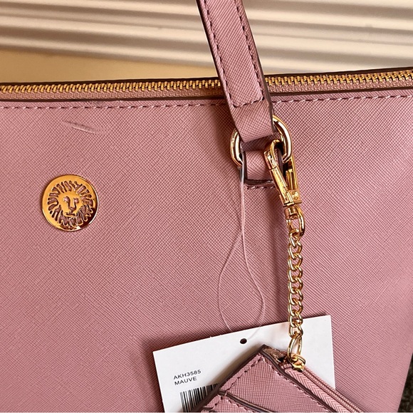 Anne Klein NWT Laine TZ Satchel Tote Removable Crossbody Strap Cardholder Pink - Picture 3 of 15